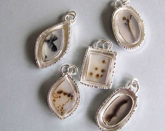 Pendants of Dendritic Quartz and Sterling Silver