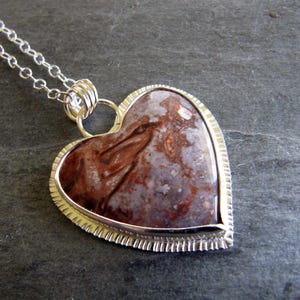 Koprolit och hjärthänge i sterlingsilver