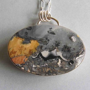 Pendant of Maligano Landscape Jasper and Sterling Silver