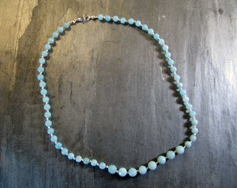 Sweet Amazonite Necklace Hand Knotted on Silk