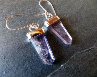 RESERVED. Amethyst and Sterling Silver Earrings