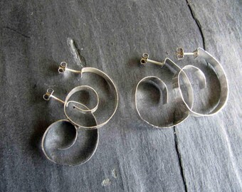Silver Hoop Earrings -larger ones are reserved