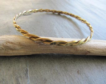Twisted Brass Bangle Bracelet