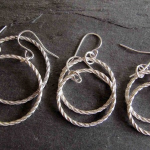 Fancy Wire Sterling Silver Hoop Earrings