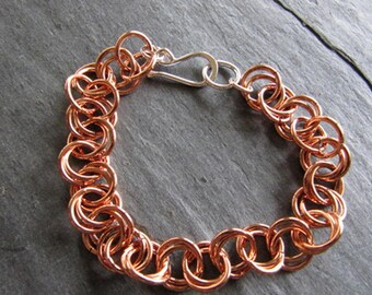 Copper Chain Bracelet with Sterling Silver Clasp