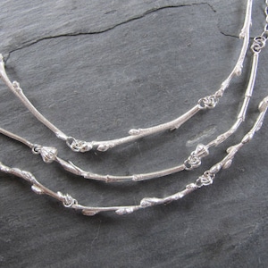 Handmade Sterling Silver Twig Necklaces