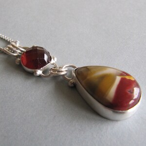 Mookaite and Garnet Pendant in Sterling Silver image 5