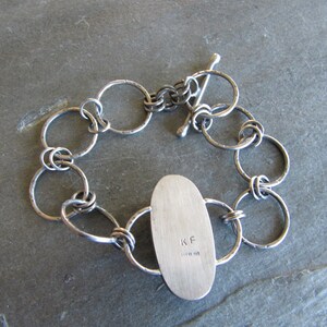 Bracelet with Lapis and Hand Made Chain in Sterling Silver image 5