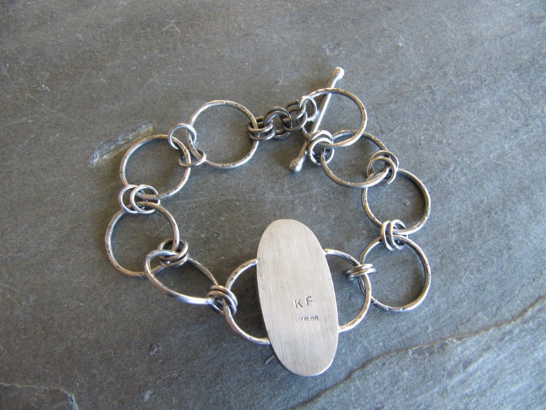 Bracelet with Lapis and Hand Made Chain in Sterling Silver image 5