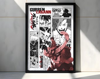 Gurren Lagann - Simon - Anime Manga Poster - Kuratiertes Panel Art (A3 Digital Download)