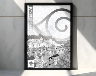 Naruto Hidden Leaf Village Anime Poster Print A3