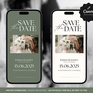 Minimalist Save The Date E-Invite: Digital Template (Canva)