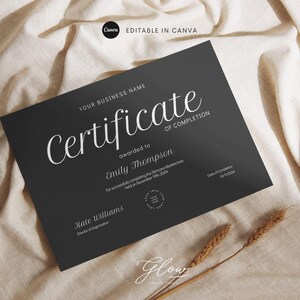 Certificate Of Completion Template, Printable Course Certificate Of Completion, Editable Training Certificate Template, Edit with Canva