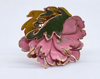 Pink Peony Brooch