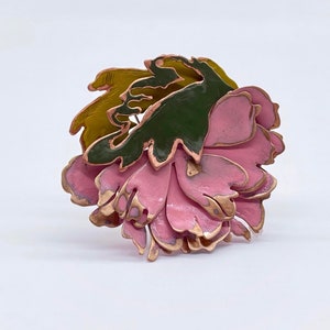 Pink Peony Brooch