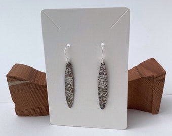 Lace textured sterling silver earrings