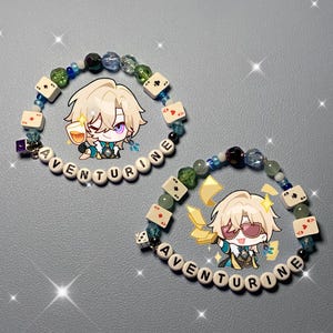 Aventurine Honkai Star Rail Real Aventurine Beads Bracelet HSR Jewelry Character Bracelet Good Luck Shajin Aventurine Accessory