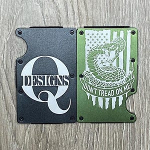 Cartera minimalista EDC de aluminio grabada con láser