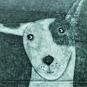 Mrs. Dingley's Dog  Original Hand printed Collagraph