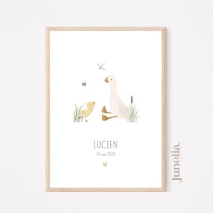 Affiche décoration enfant oie - Affiche Bébé Goose - Affiche prénom oie
