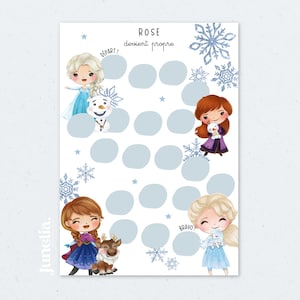 Potty training chart for children, Frozen learning chart, personalized potty training chart,