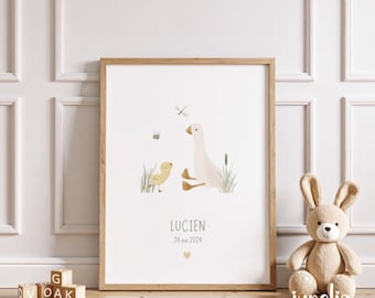 Children's goose decoration poster - Baby Goose poster - Goose name poster