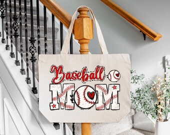 Baseball Mom Canvas Tote Bag, Baseball Bag For Women, Sports Mom Bag, Mothers Day Gift, Family Baseball Bag, Baseball Mom Gift Tote Bag