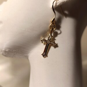 Cross Earrings, Cross Gold Earrings, Christian Jewelry, Catholic Cross, Minimalist Cross Earrings, Jesus Earrings