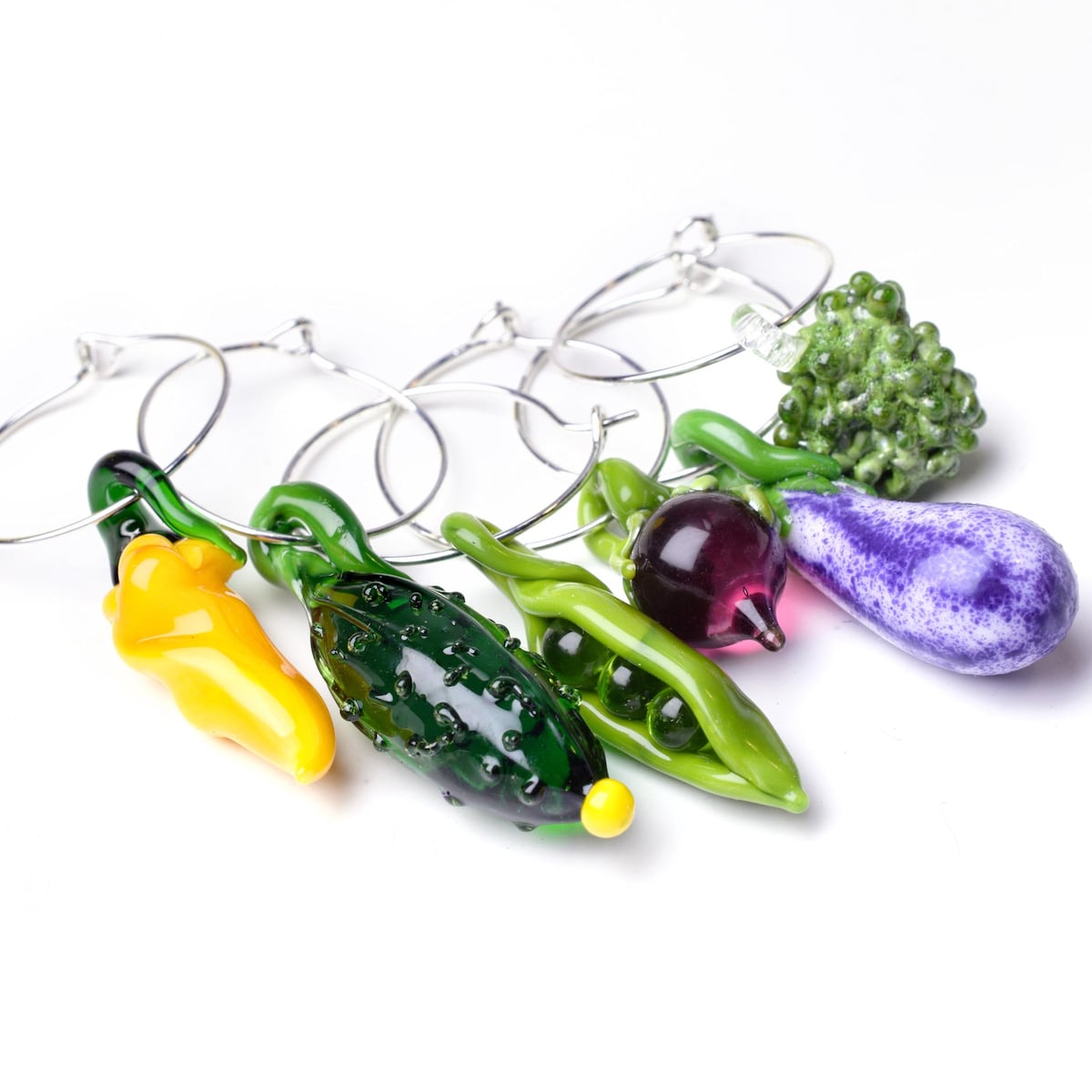 Vegetable Wine Glass Markers MTO / Wine Glass Charms Murano Glass - Etsy