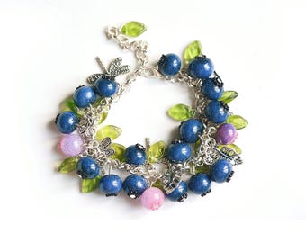 Armband bosbessenglas bessen MTO Muranoglas