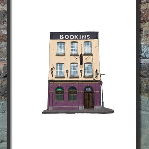 Bodkins Pub Dublin Art Print - Classic Irish Bar Illustration- Digital Download