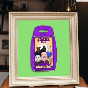 Arte digital de John Pork Tim Cheese. Impresión cuadrada. Arte mural de Brainrot Banter, juego de cartas. Solo descarga digital.