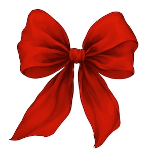 Clipart de lazo rojo de acuarela: lazo de cereza coqueta SVG, PNG (descarga digital)