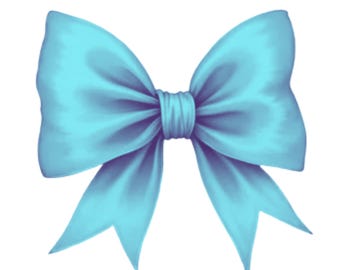 Coquette Blue Bow PNG / 300 DPI Vibrant Blue Bow Clipart Watercolor Coquette png svg