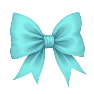 Coquette TEAL Schleife PNG / 300 DPI Teal Schleife Clipart in Aquarell Coquette png svg