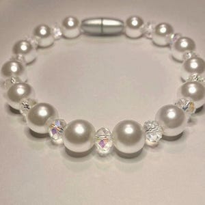 Pearl Pet Collar w/Crystals and Break Away Clasp-Fancy Necklace for Cat, Kitten or Small Dog, Custom Made Size, Free Shipping!