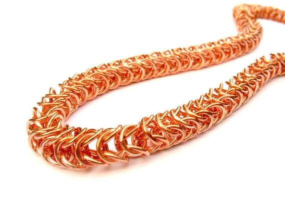 26 Pink byzantine chainmail necklace