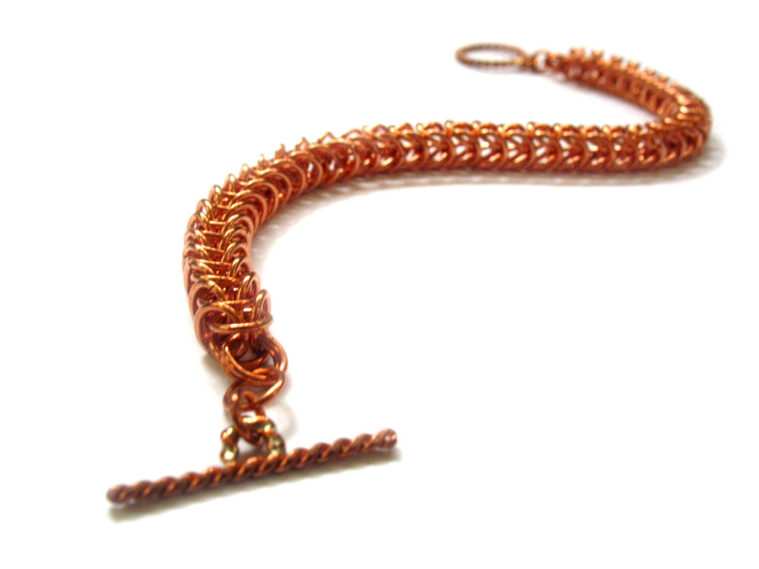 Bracelet Custom Queen's Link Chainmaille Bracelet in Copper - Box Chain Bracelet