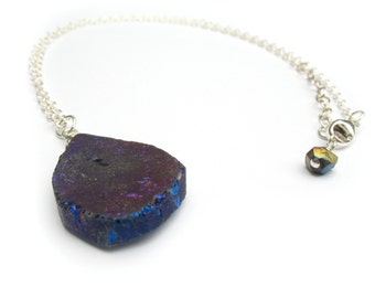 Chalcopyrite "Peacock Ore" Pendant Necklace