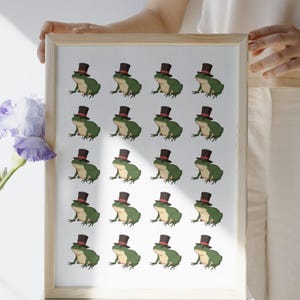 Little Gentleman | Frog in Top Hat Wall Art | Funny Frog Print | Digital Download | Printable Artwork for Gallery Wall or Nursery