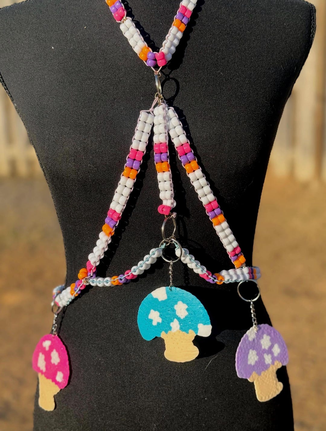 Mushroom Kandi Harness, Rave Festival Wear - Etsy