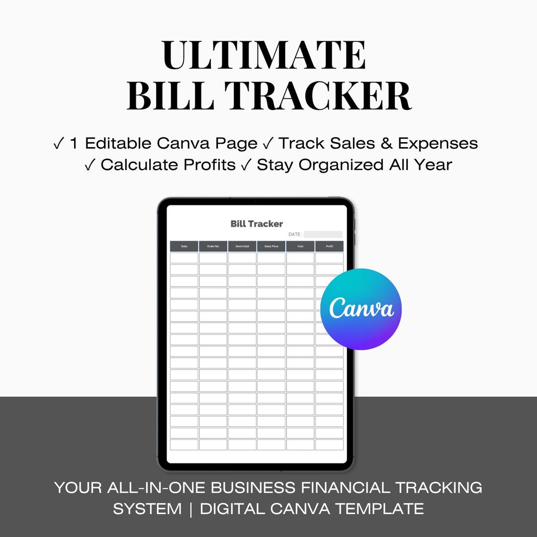 Bill Tracker Template, Sales Order Tracker, Business Expense Log ...