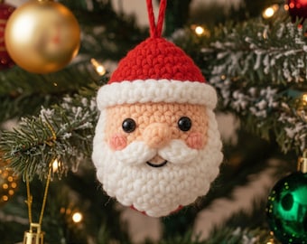 Santa Claus Crochet Ornament Pattern PDF, Amigurumi Santa Claus Christmas Ornament, Beginner Friendly, Holiday DIY Decor, Instant Download