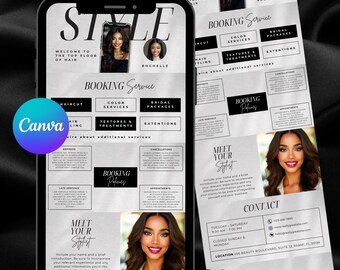 Acuity Scheduling Template Canva: Hair, Lash, Makeup Booking (Digital Download)