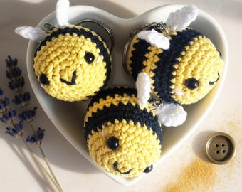 Bumblebee Crochet Keychain Pattern, Amigurumi Pattern, Stuffed Animal, Bee Crochet, PDF Pattern