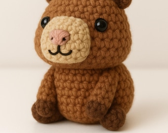 Capybara Virkmönster, Amigurumi Capybara Handledning, Nybörjarvänligt Capybara Plyschmönster, Söt Capybara Virkning, Mönster PDF