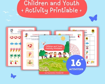 Summer Activity Bundle: 18 Youth & Children Printables (Digital Download)