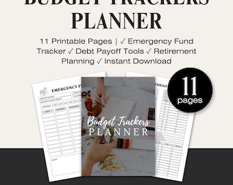 Budget Planner Printable with Financial Tracker, Debt Payoff, Savings Goal, Money Management for Budget Binder, Digital Download Template