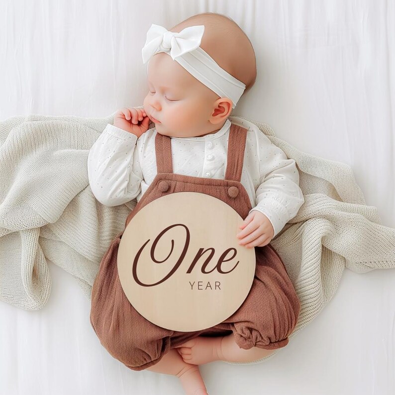 Baby Milestone Rounds SVG Bundle, Baby Birth Stats, Monthly Photo Props ...