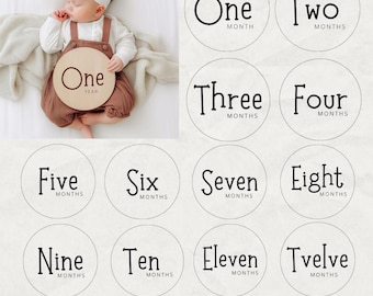 Baby Milestone Rounds SVG Bundle: Animal Design (Digital Download)